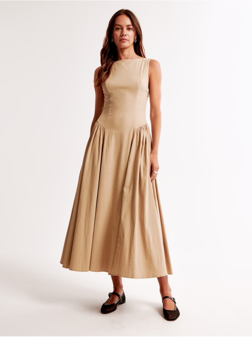 NWT Abercrombie and Fitch Drop Waist Midi Dress